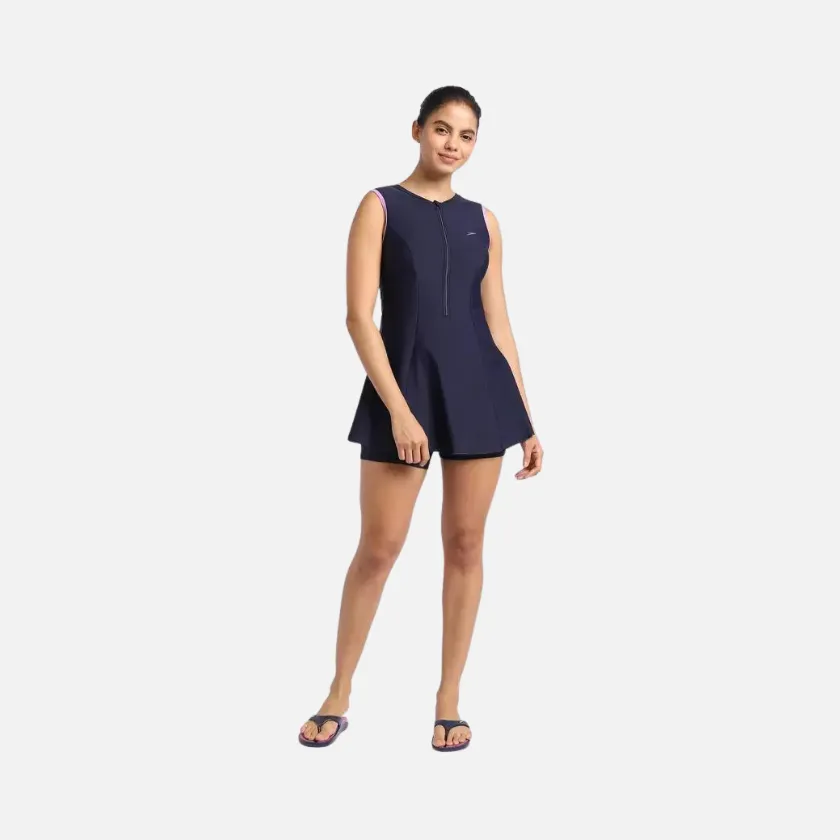 Speedo Closedback With Boyleg Women's Swim dress -True navy/Sweet Purple