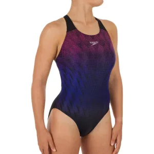 Speedo Digital Placement Powerback Womens Swimsuit - Black