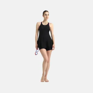 Speedo Endurance 10 Raceback Women's Swimdress With Boyleg -Black/Noen Violet