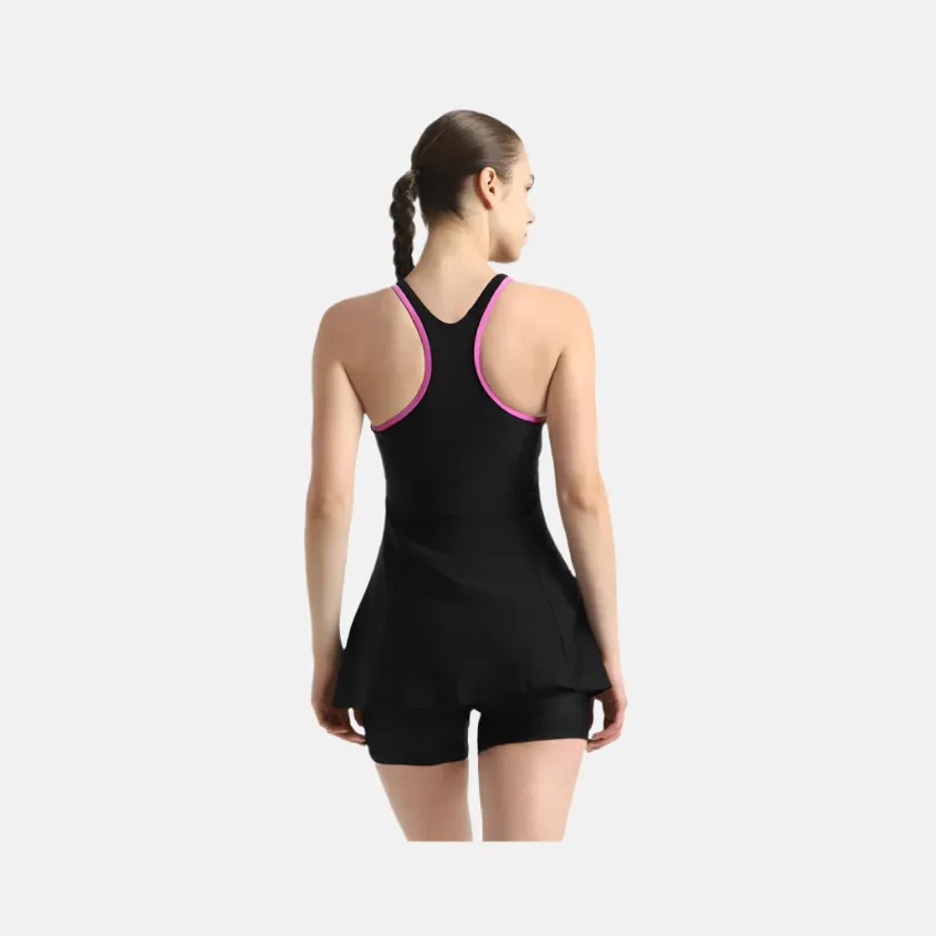 Speedo Endurance 10 Raceback Women's Swimdress With Boyleg -Black/Noen Violet
