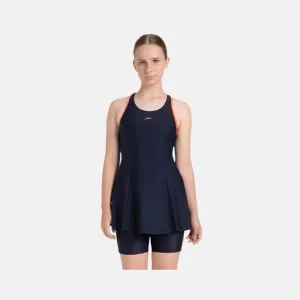 Speedo Endurance10 Racerback Women's Swimdress With Boyleg -True Navy/Coral Sand