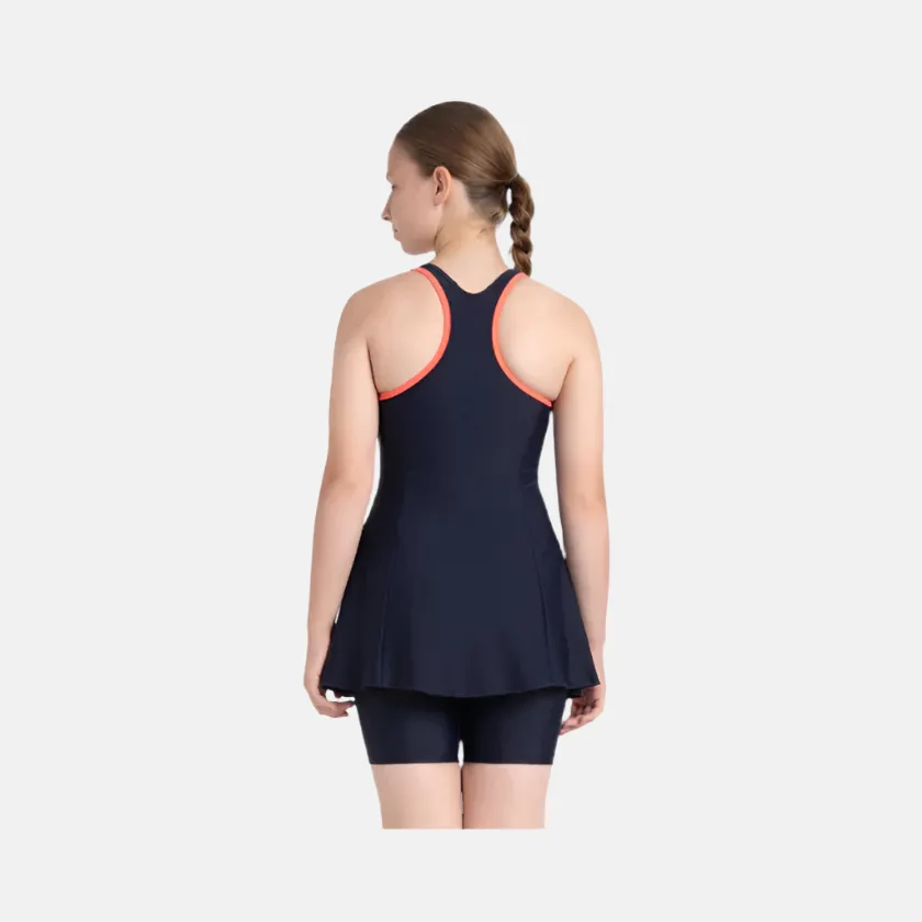 Speedo Endurance10 Racerback Women's Swimdress With Boyleg -True Navy/Coral Sand