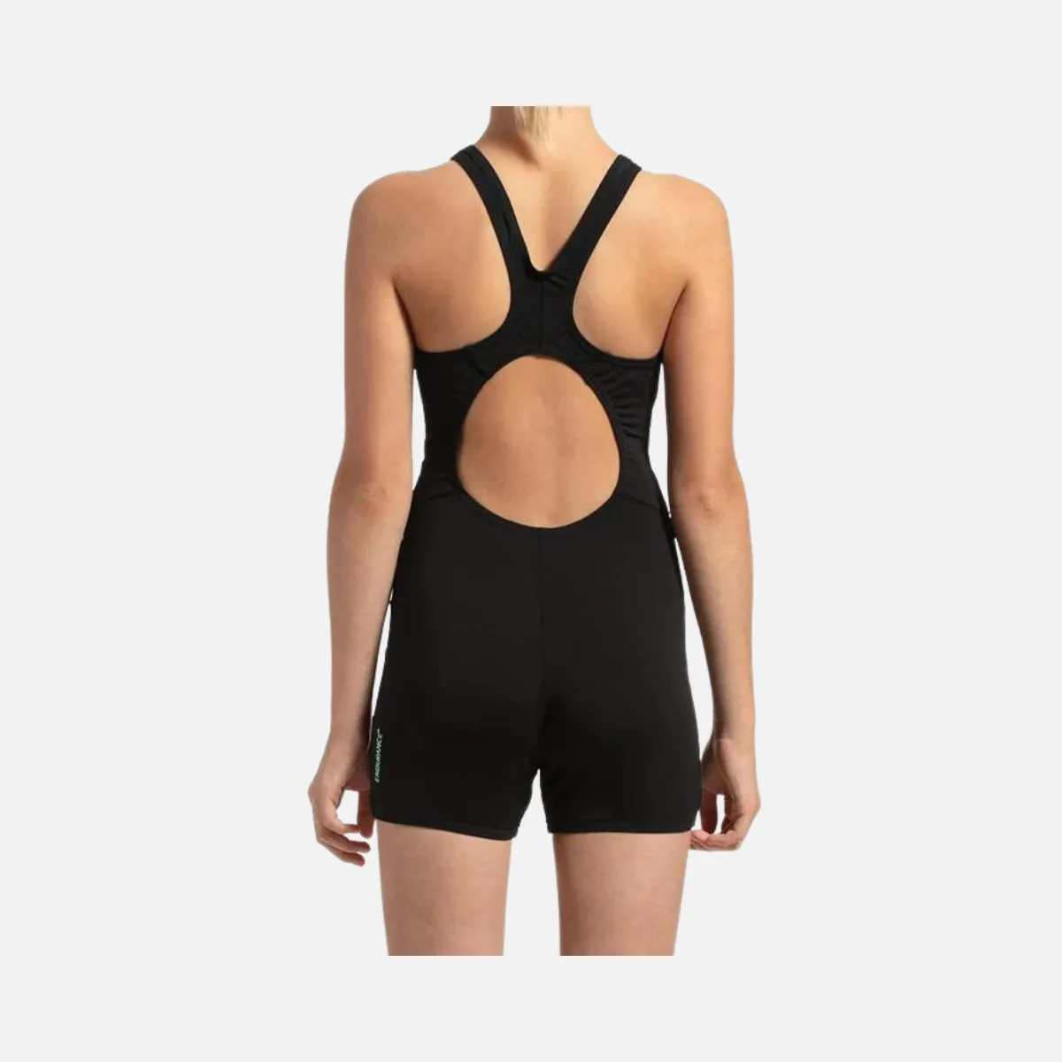 Speedo Girl's Essential Endurance  Legsuit -Black/Green Glow