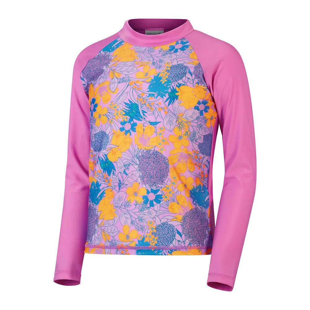 Speedo Girl's Printed Long Sleeve Rash Top