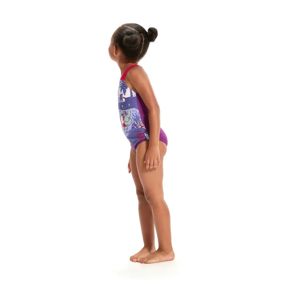 Speedo Girls Printed Swim Squad Crossback