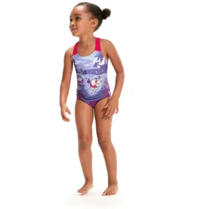 Speedo Girls Printed Swim Squad Crossback