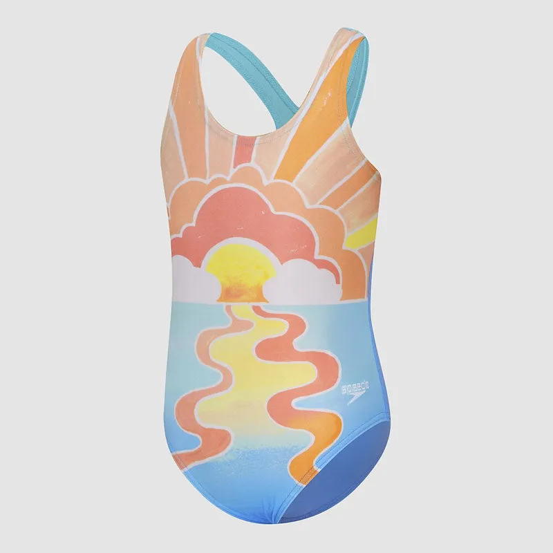 Speedo Girls Racer Back One Piece - Here Comes The Sun