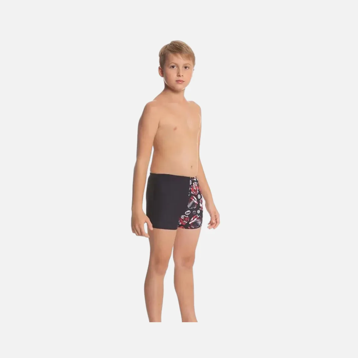 Speedo Glitchamp Allover Aquashort Kids Boy Swimwear -True Navy/Lava Red/White