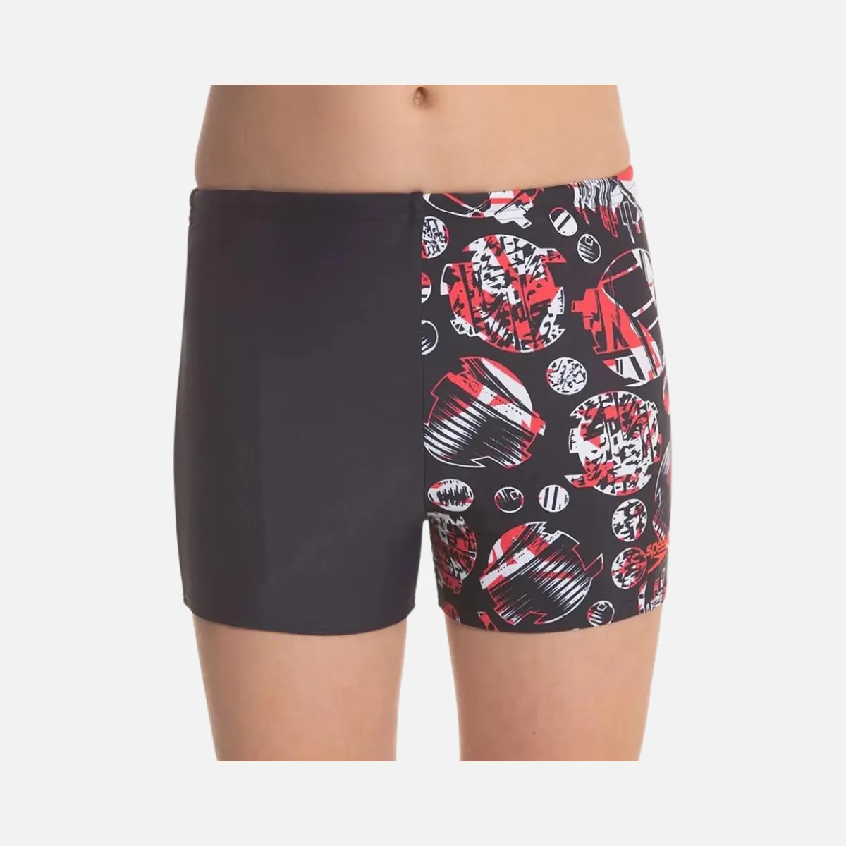Speedo Glitchamp Allover Aquashort Kids Boy Swimwear -True Navy/Lava Red/White