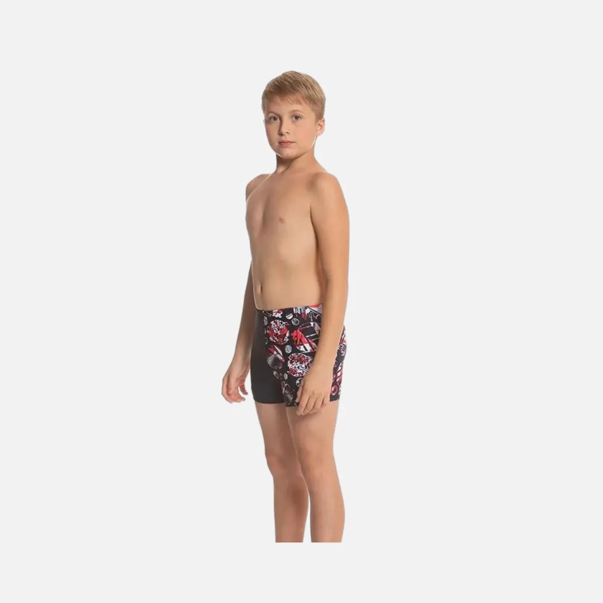 Speedo Glitchamp Allover Aquashort Kids Boy Swimwear -True Navy/Lava Red/White