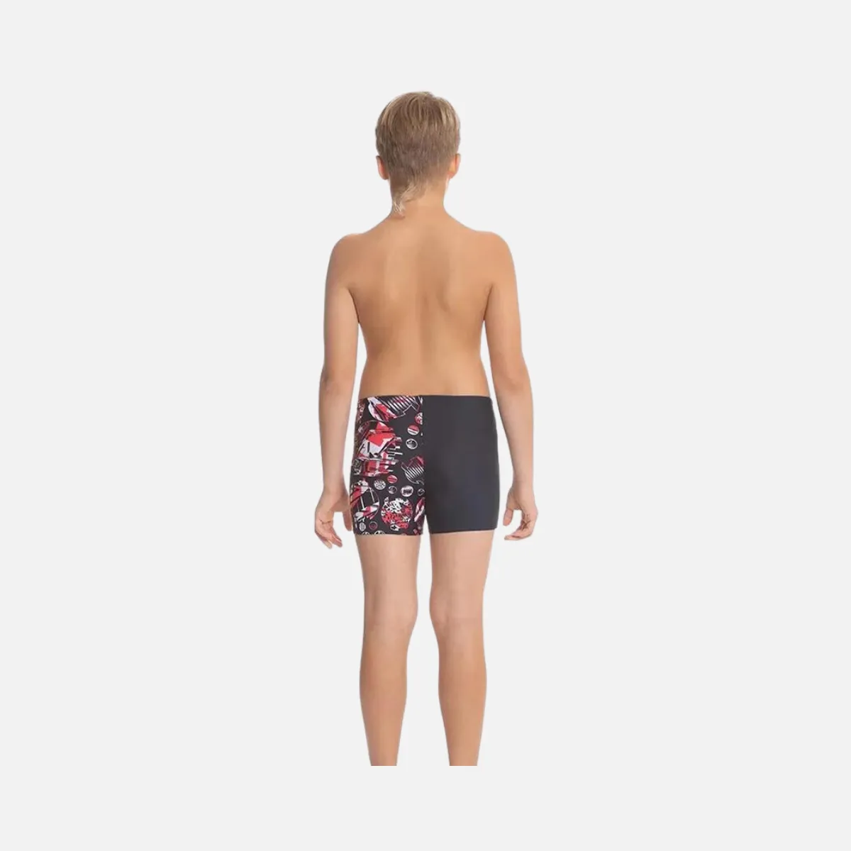 Speedo Glitchamp Allover Aquashort Kids Boy Swimwear -True Navy/Lava Red/White