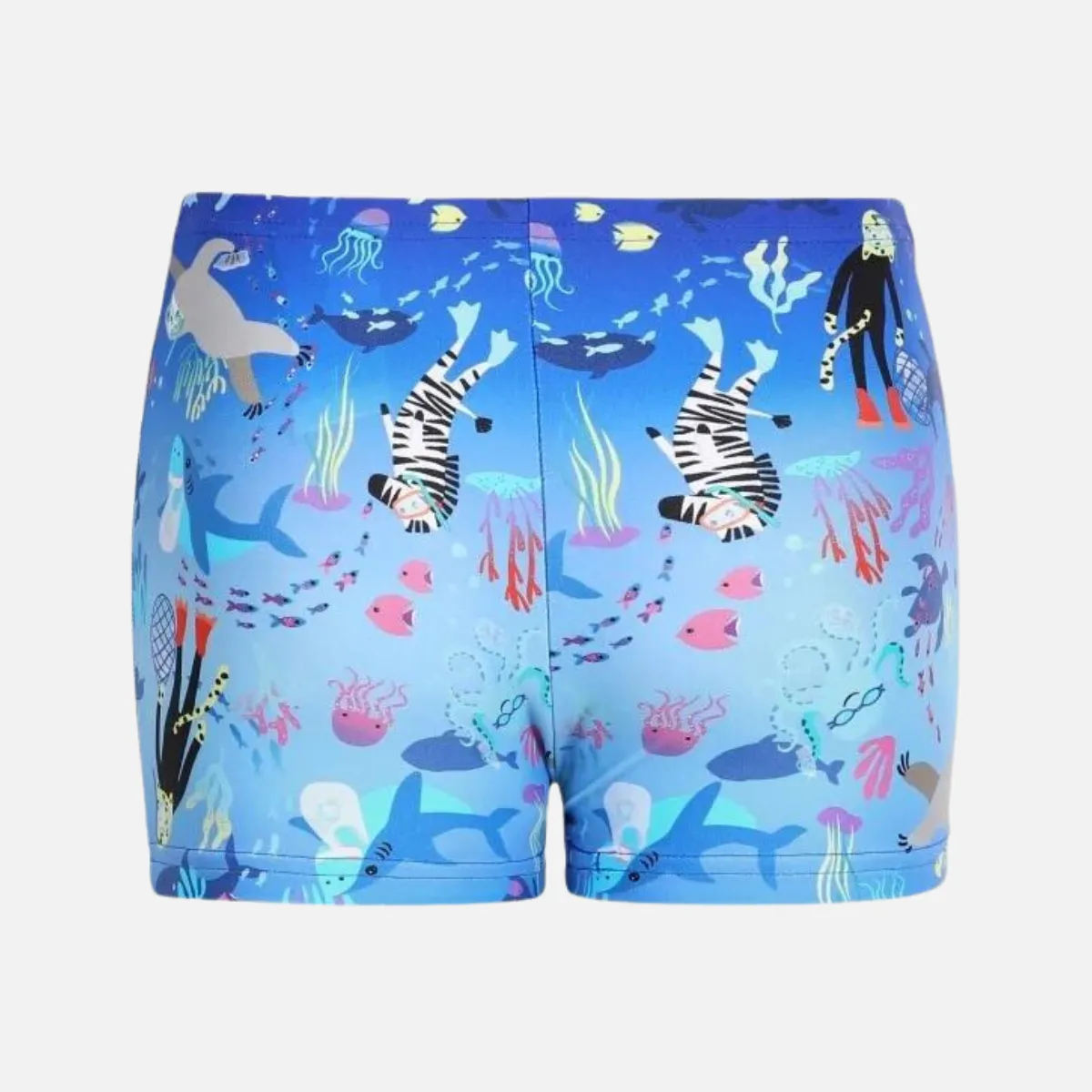 Speedo Jungle Terry Digital Allover Aquashort Kids Swimwear -Coral/White