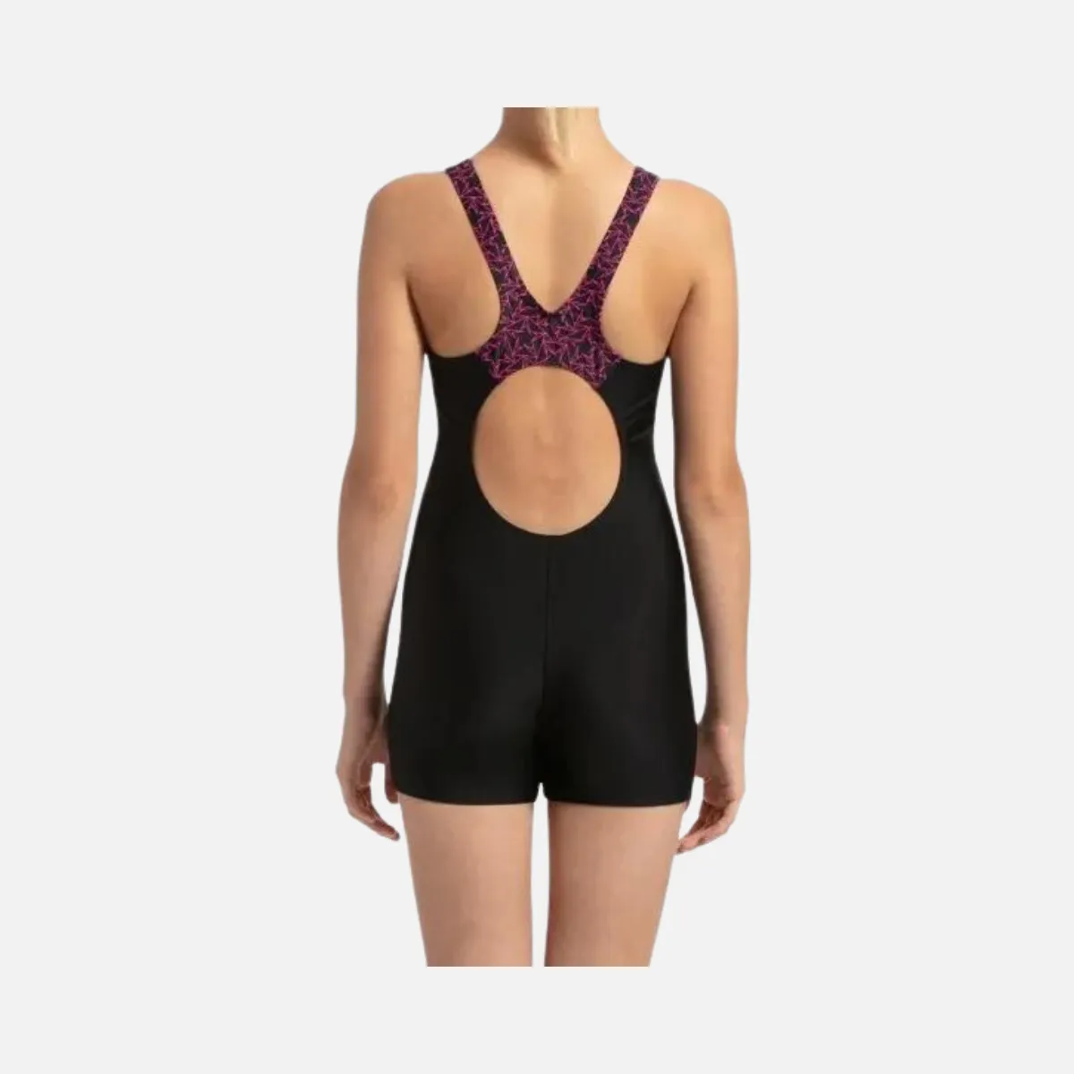 Speedo Kids Girls Hyperboom Splice Mback Legsuit -Black/Electric Pink