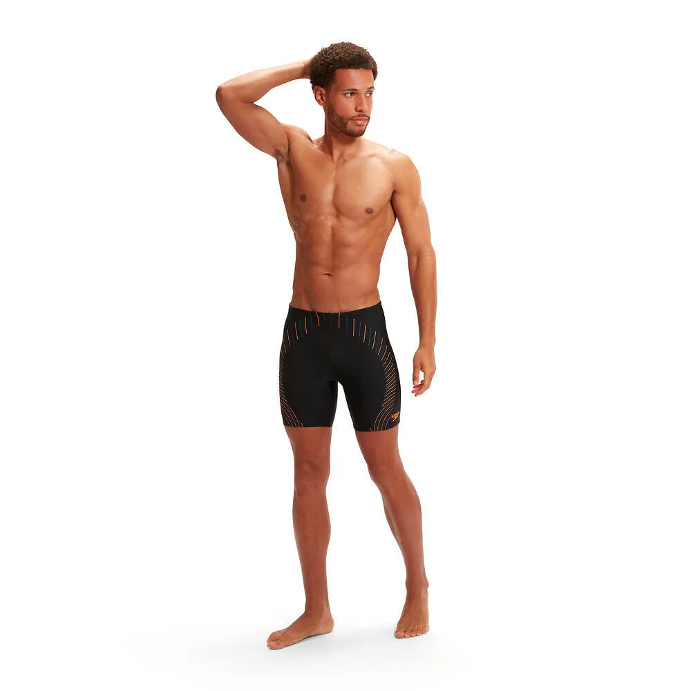 Speedo Mens Duo Logo Print Mid Jammer