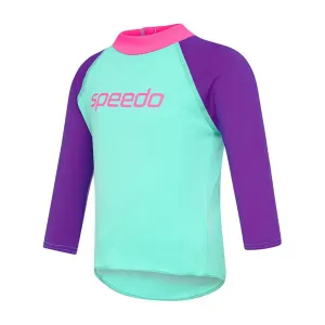 SPEEDO TODDLER GIRLS LOGO LS SUNTOP AQUA