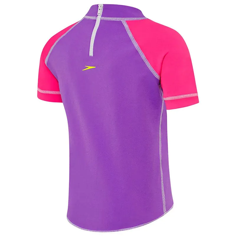 SPEEDO TODDLER GIRLS LOGO SHORT SLEEVE SUN TOP