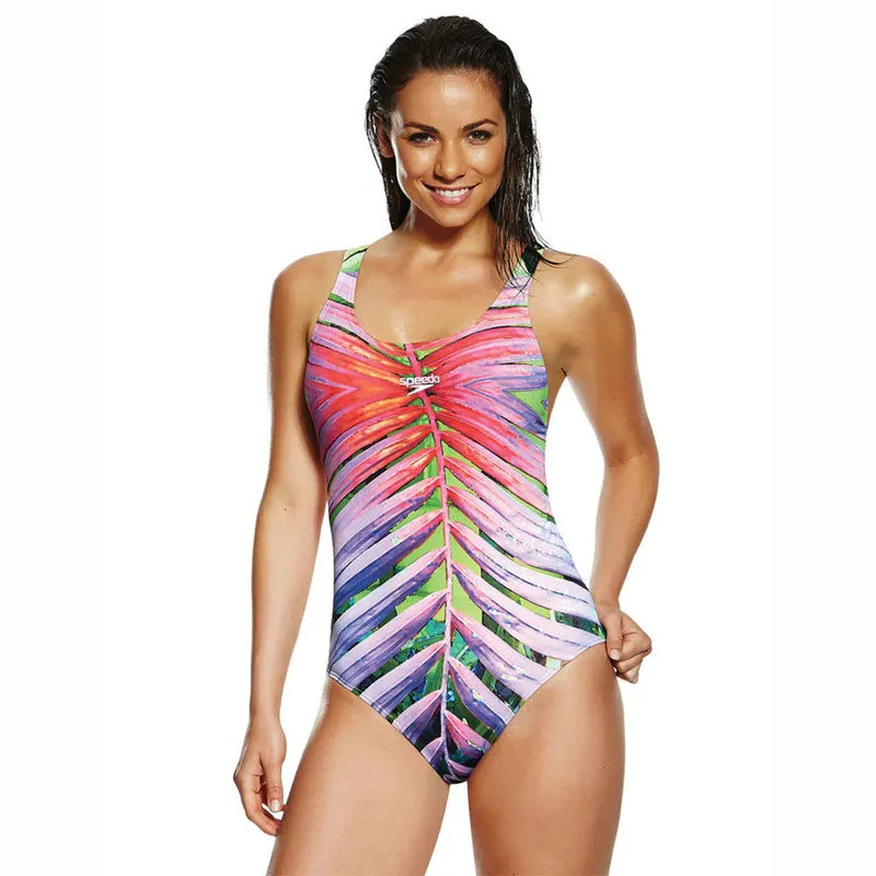 SPEEDO WOMENS GOLDEN PALM LEADERBACK