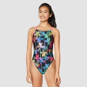 Speedo Womens Printed Fixed Back One Piece