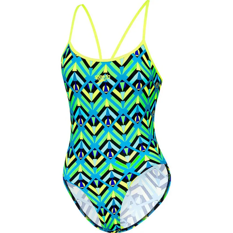 SPEEDO WOMES SURF HIGH LEG SQUAD NEO NEON