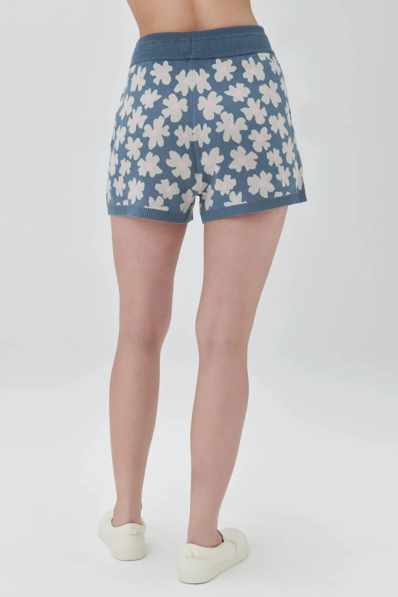 Spiritual Gangster Floral Jacquard Relaxed Sweater Shorts
