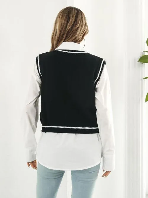 Spooky Layer Skull Sweater Vest