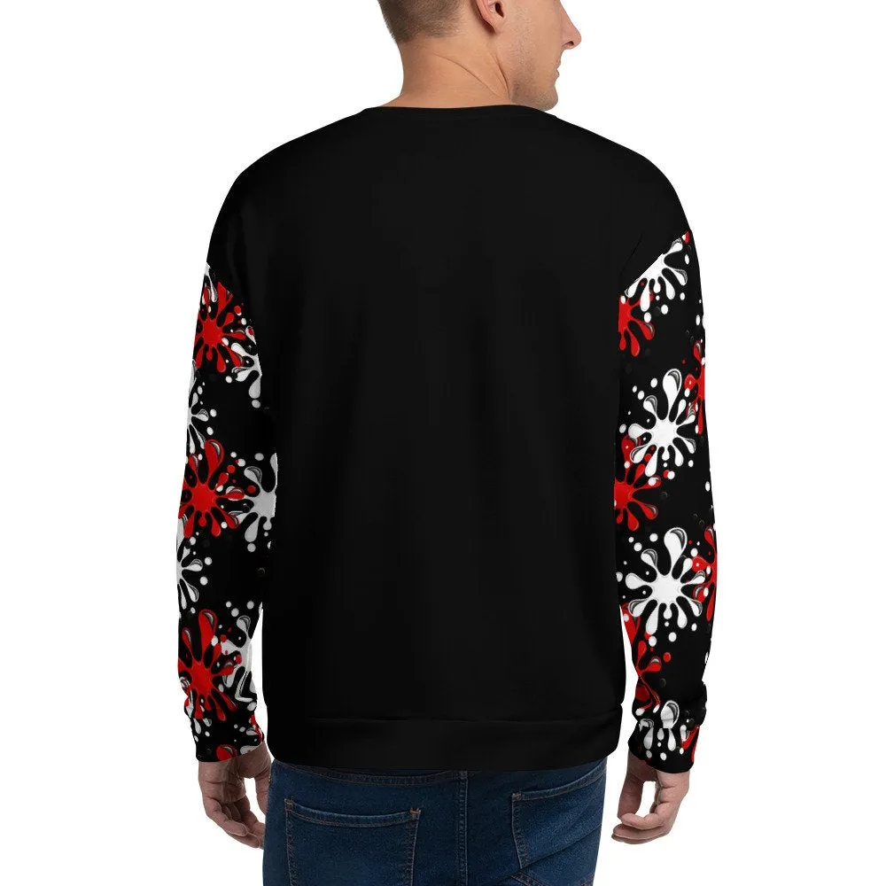 STFU Drip Too Hard Sweatshirt - Red & White on Black