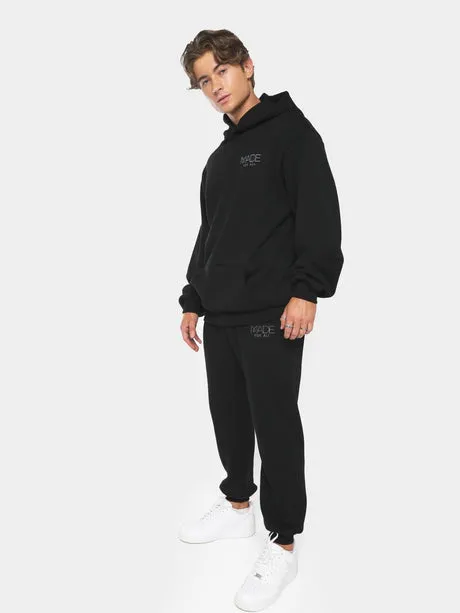 Streetwear Clothing Line: Made for All - Black sweatshirt and jogger Set