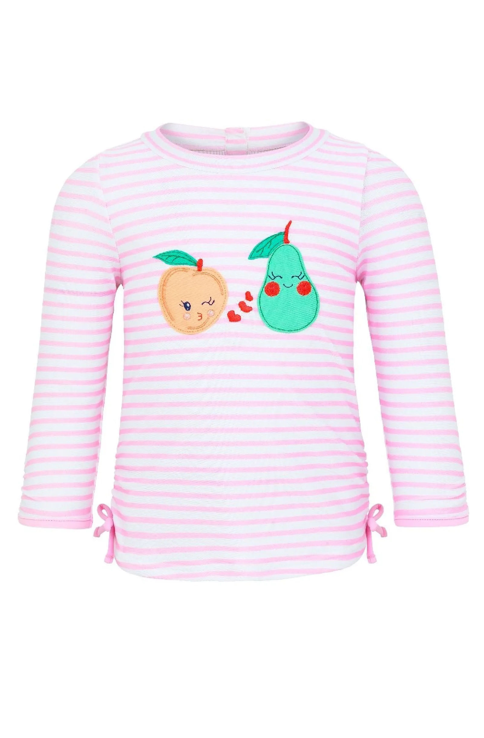 SUNUVA Baby Girls Pink Stripe Fruit Friends Rash Vest