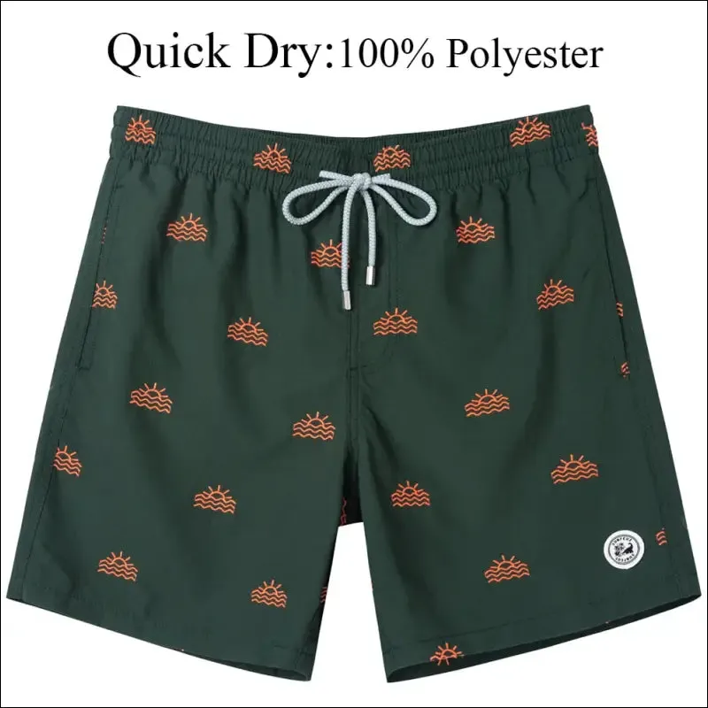 Surfcuz men's beach shorts boardshorts with mesh lining mens swimwear beachwear quick dry swim