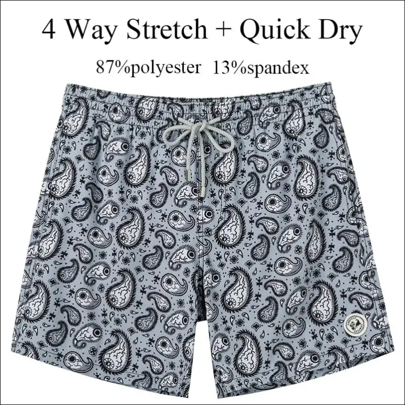 Surfcuz men's beach shorts boardshorts with mesh lining mens swimwear beachwear quick dry swim