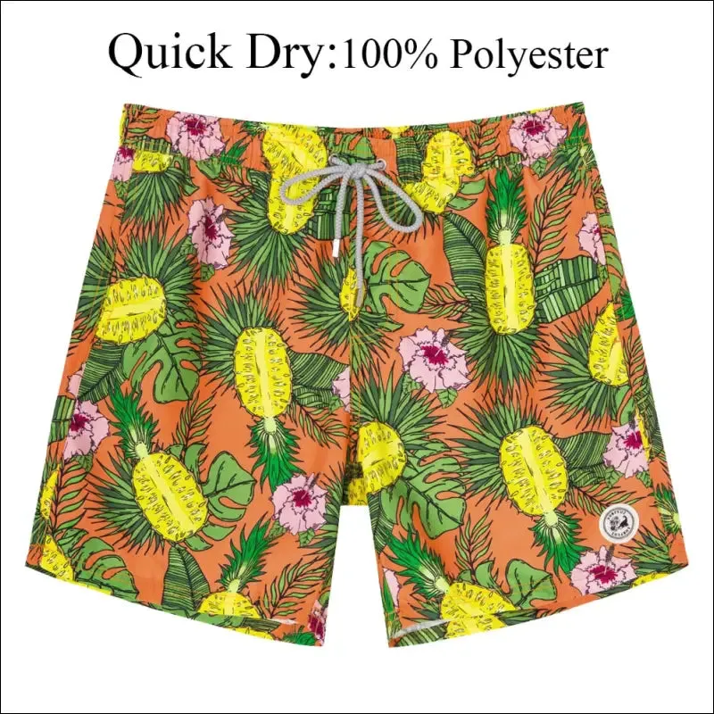 Surfcuz men's beach shorts boardshorts with mesh lining mens swimwear beachwear quick dry swim