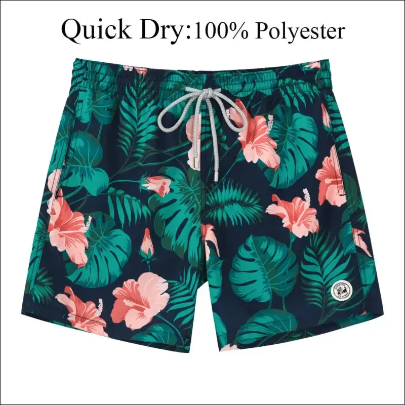 Surfcuz mens swim shorts quick dry beach board shorts with mesh lining 2022 new summer swim trunks