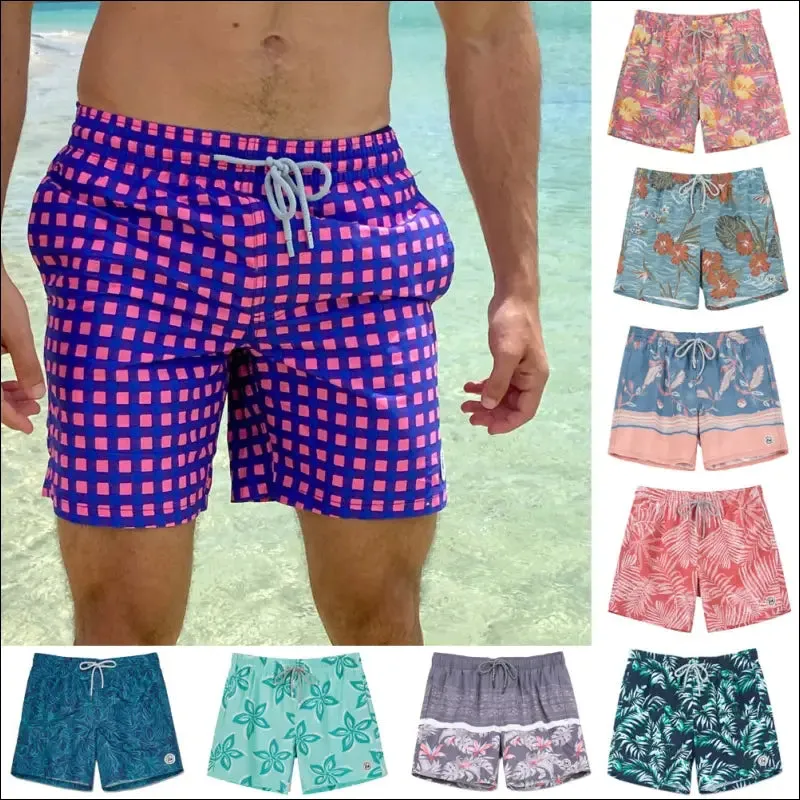 Surfcuz mens swim shorts quick dry beach board shorts with mesh lining 2022 new summer swim trunks