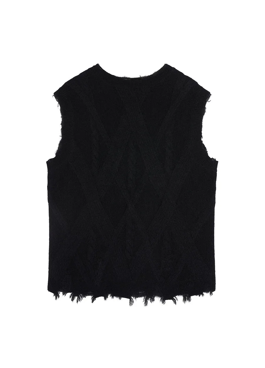 Sweater / JNBY V-neck Sweater Vest in Twist Knit