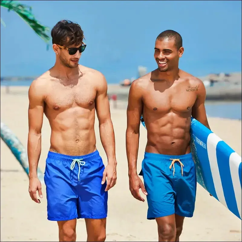 Swim shorts for men by escatch - quick dry, solid, nylon beach board shorts