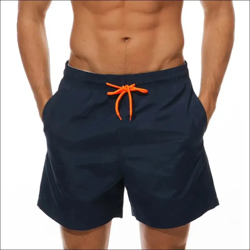 Swim shorts for men by escatch - quick dry, solid, nylon beach board shorts