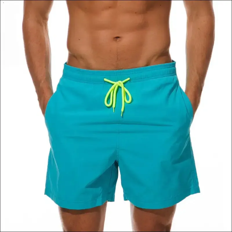 Swim shorts for men by escatch - quick dry, solid, nylon beach board shorts