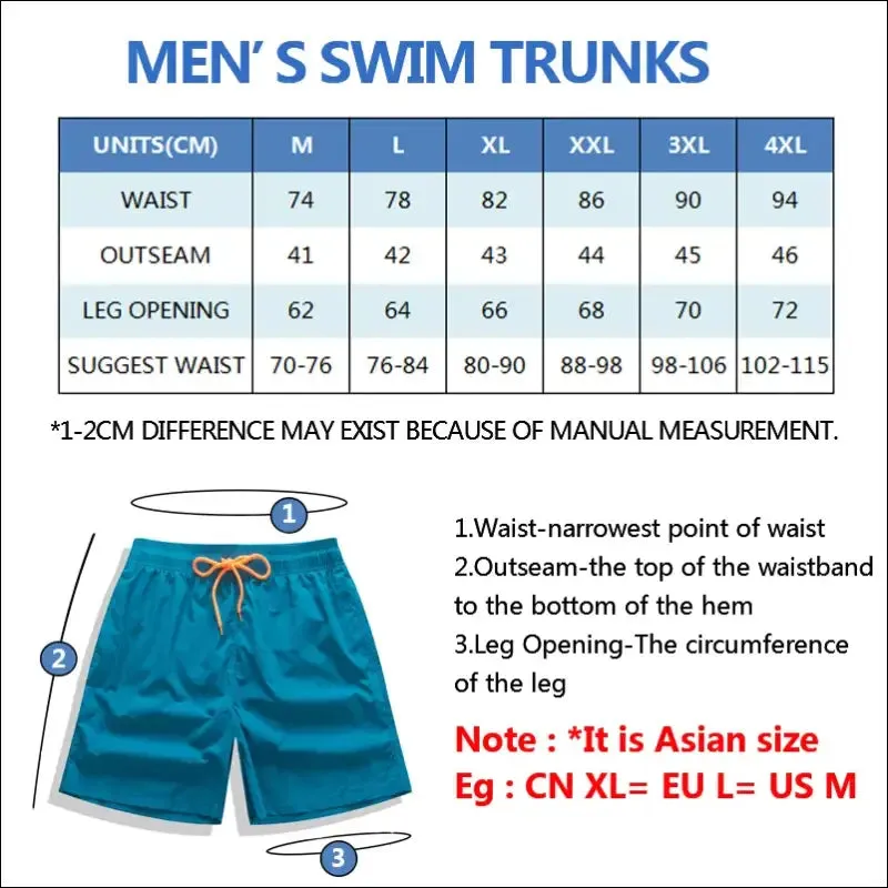 Swim shorts for men by escatch - quick dry, solid, nylon beach board shorts