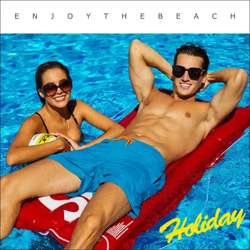 Swim shorts for men by escatch - quick dry, solid, nylon beach board shorts