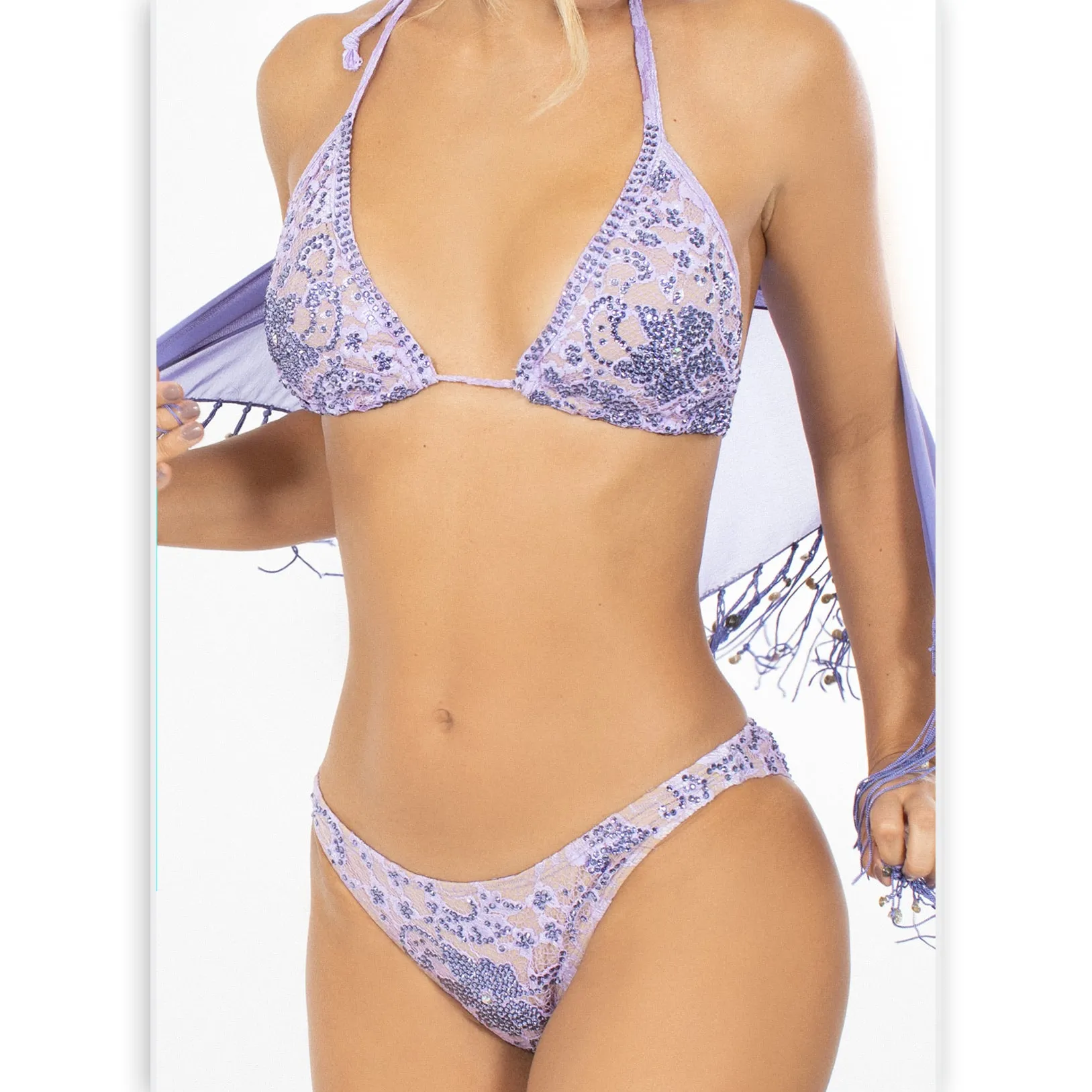 Swimwear Swarovski Crystals Bottom Bikini