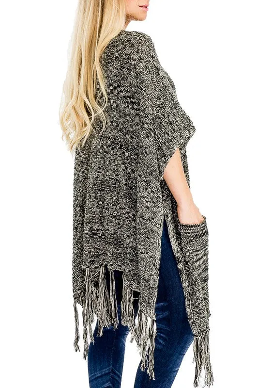 TANGY MAXI PONCHO BLACK