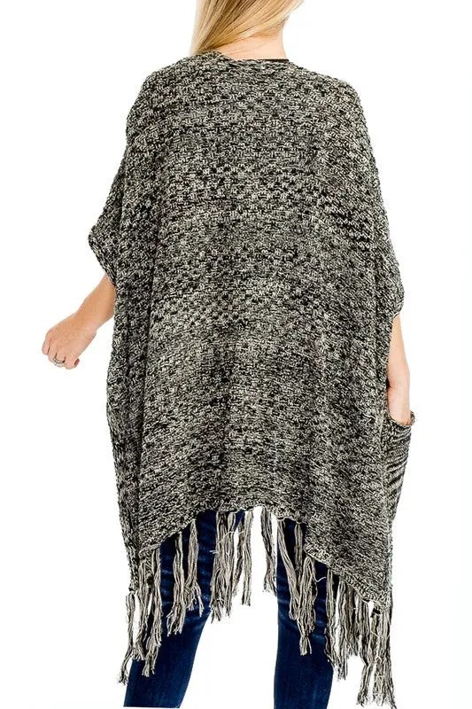 TANGY MAXI PONCHO BLACK