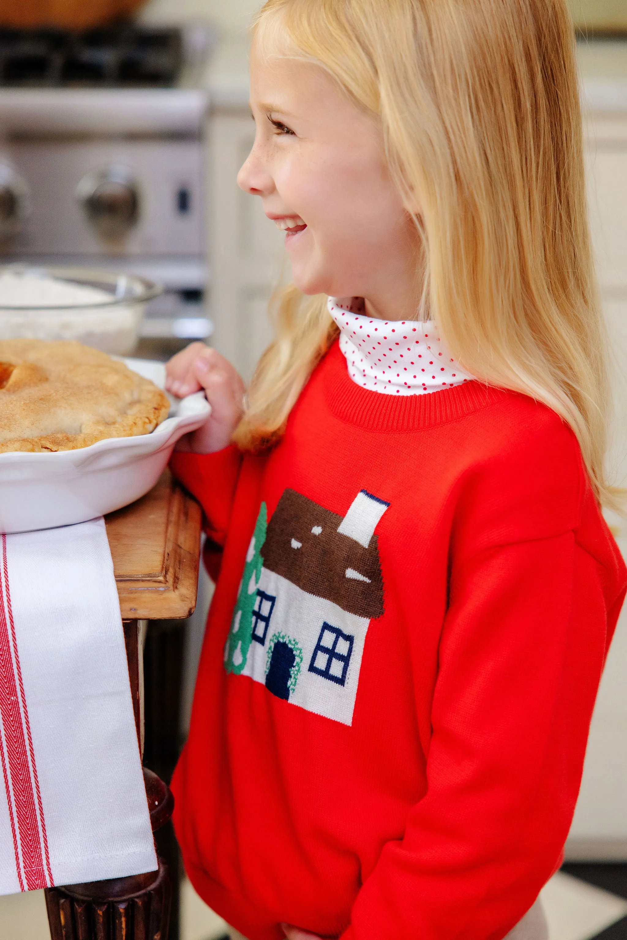 Tatum's Turtleneck & Onesie - Richmond Red Microdot