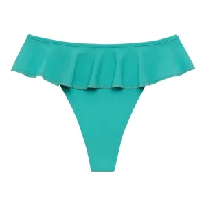Teal Tamarindo Ruffle Bikini Bottom
