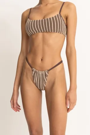 TERRY SANDS STRIPE SOFT SIDE ITSY PANT - COCOA