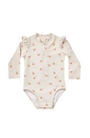 The Byron Rashguard Swimsuit by Quincy Mae - Oranges - BABY