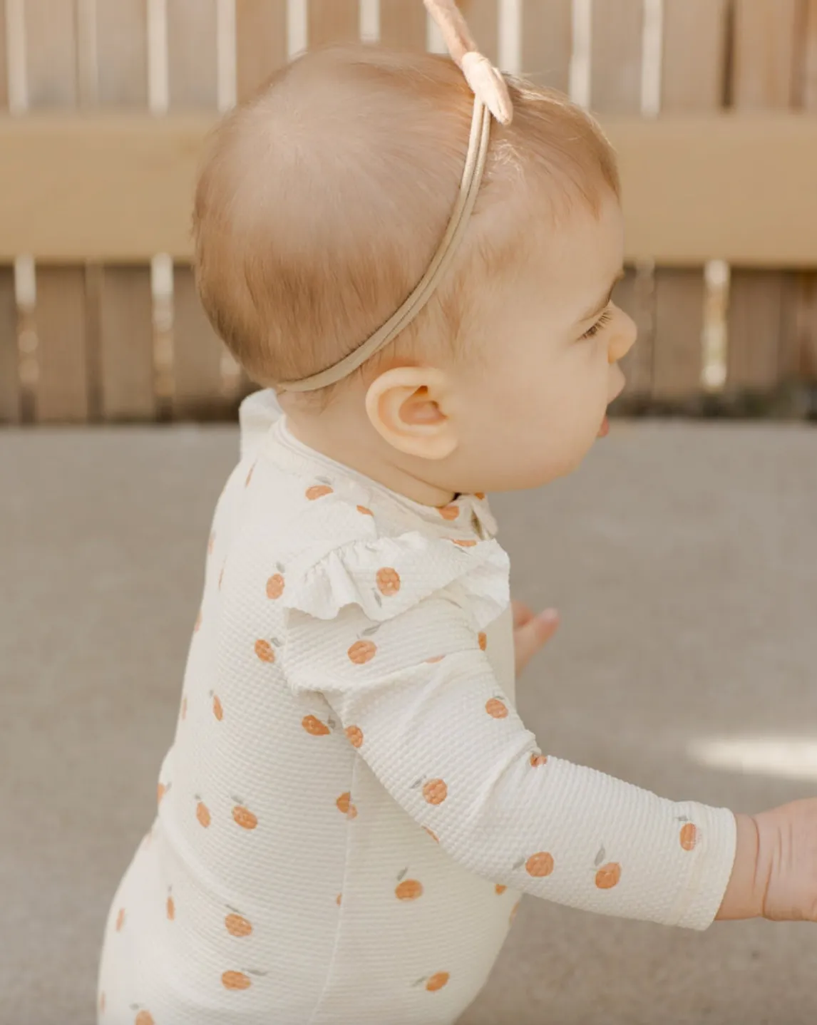 The Byron Rashguard Swimsuit by Quincy Mae - Oranges - BABY