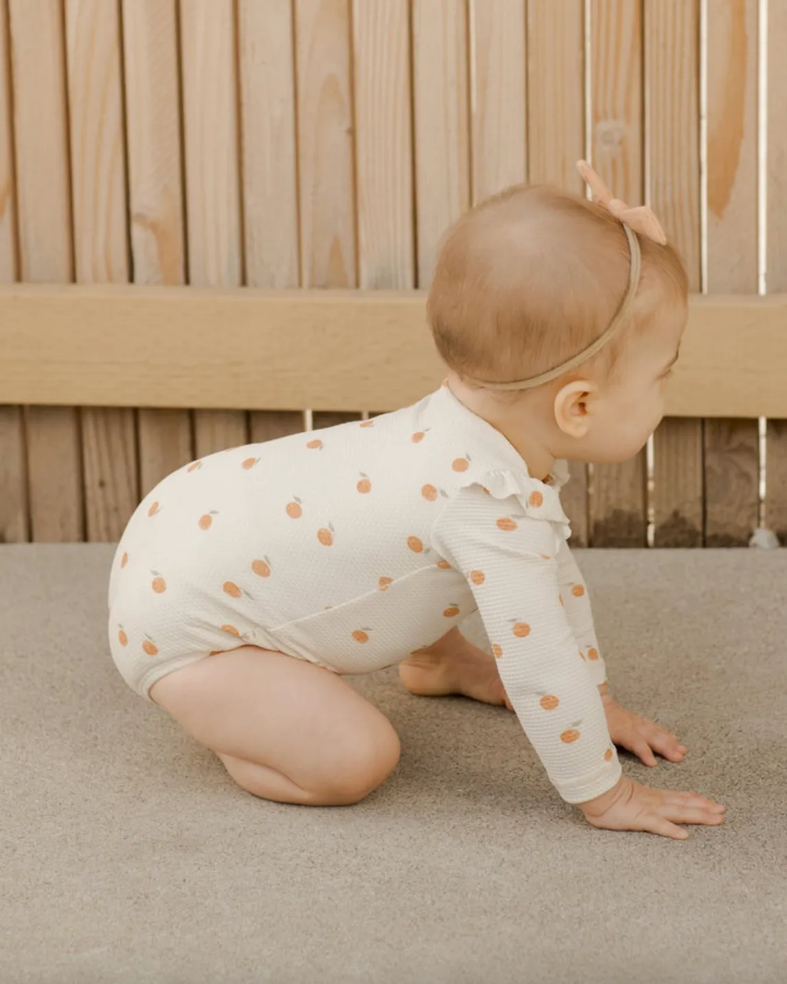 The Byron Rashguard Swimsuit by Quincy Mae - Oranges - BABY