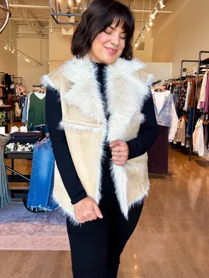The Lenox Faux Fur   Suede Vest