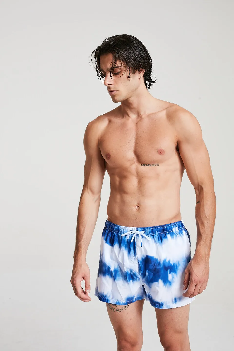 Tie Dye Swim Shorts In Blue